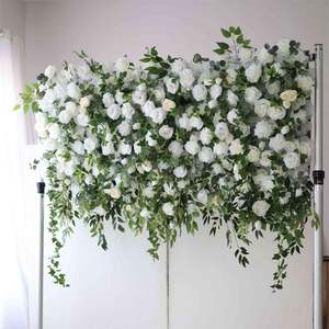 XLE Wedding Stage appeso <span class=keywords><strong>fiori</strong></span> artificiali rosa fiore bianco parete sfondo Roll up decorazioni eventi per la fotografia - Product Image 1