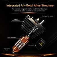Pièce de rechange pour ensemble de buse Flashforge Creator 5/5 Pro 0,4 mm - Hotend résistant à l'usure 320C avec chaussette en silicone et essuie-glace