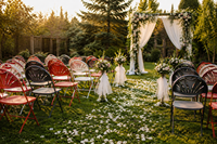 Chaises pliantes blanches modernes pour événements, mariages, extérieur et jardin, vente en gros