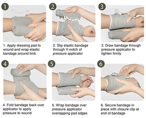 Benda Tattica Israeliana Verde 4-6 Pollici, Resistente in Cotone Nylon Poliestere, Medicazione Sterile a Compressione per Emergenze con Custodia - Product Image 4