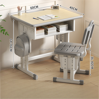 Ensemble de bureau et chaise pour étudiants en métal moderne, hauteur réglable, mobilier de classe pour écoles primaires, vente en gros