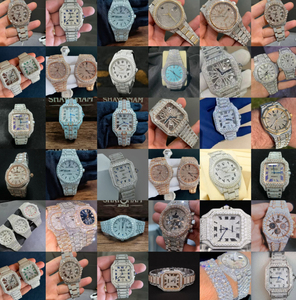 Reloj de lujo con diamantes de moissanita totalmente helado para hombre con D VVS, esfera mecánica con tachuelas, comprobador de prueba de diamantes
