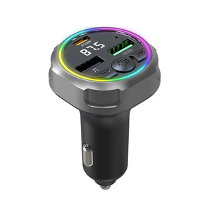 Adaptateur de voiture 30W PD QC3.0, émetteur FM, plug and play, lumière 7 couleurs, adaptateur radio FM, puce 5.3, charge <span class=keywords><strong>rapide</strong></span>, <span class=keywords><strong>convertisseur</strong></span> radio musical - Product Image 2