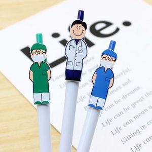 Creative Stationery Doctor <b>Nurse</b> Pattern Pen Clip Shaped Retractable Plastic Ballpoint Pen Black Ink 1.0mm Cartoon Character - Product Image 6