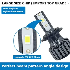 S2 H4 H7 H13 H11 9005 9006 CSP phare LED 180W 25000LM voiture phares LED ampoule lampe frontale antibrouillard H1 H4 H7 H11 LED A4