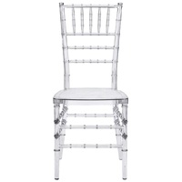 Chaises Chavari contemporaines transparentes Sunzo, en plastique empilables et durables, pour événements, mariages, salon, villa, parc