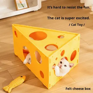 Plateau à gratter pour chat en fibre de polyester, lit pour chat, grattoir à deux niveaux, auto-divertissement, sans perte de poils, jouets pour animaux de compagnie - Product Image 4