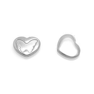 Breloques en acier inoxydable en forme de cœur avec trèfle, papillon, champignon et étoiles pour bracelets et colliers DIY, accessoires cadeaux unisexes - Product Image 5