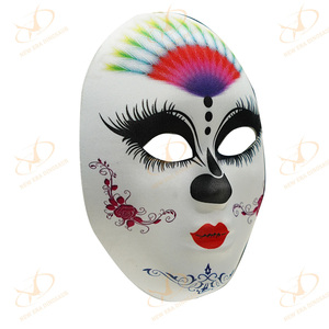 <span class=keywords><strong>Masque</strong></span> de crâne en sucre pour la Journée des Morts, imprimé floral coloré paon, <span class=keywords><strong>masque</strong></span> de cosplay pour Halloween, costume de fête mexicaine - Product Image 3