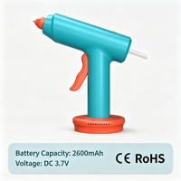 Pistolet à colle chaude sans fil portable 3,7 V Li-ion avec station de charge magnétique à chauffage rapide pour le bricolage, les loisirs créatifs et les réparations domestiques