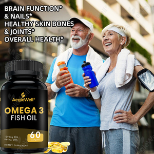 Aeglewell Triple Strength Omega 3 Cápsulas Softgel de aceite de pescado Suplemento para hombres y mujeres - Product Image 4