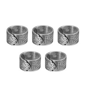 5 pz ditale per cucire in metallo robusto per ricami a mano trapuntatura e ricamo artigianato a punto croce - Product Image 4