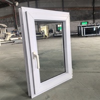 Ventana Abatible de PVC de Doble Acristalamiento Estilo Francés Moderno con Marco de UPVC y Malla de Fibra de Vidrio