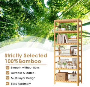 2025 Wholesale High Quality 6-Tier Bamboo Display Storage Rack with Adjustable <strong>Shelves</strong> - Product Image 6
