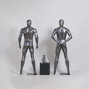 DE LIANG高級ファッション強い男性用ドレスフォームマネキンブラックゴールドグラスファイバー製スタンドポーズスポーツウェア用 - Product Image 5