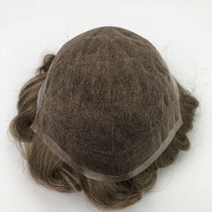 Emeda แฮร์พีชผมสีน้ำตาลอ่อนประดับลูกไม้ด้านหน้าระบบสำรองสำหรับ<span class=keywords><strong>ผู้ชาย</strong></span>วิกผมปลอมระบายอากาศได้ดีทำจากโพลี - Product Image 4