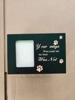 Caja de Madera Sólida de Lujo para Cenizas de Mascotas con Marco para Foto, para Guardar Cenizas de Perros y Gatos, Recuerdo Conmemorativo