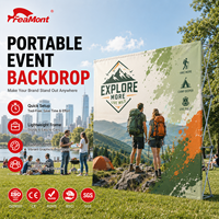 FEAMONT – Écran de présentation pop-up durable pour activités extérieures et compétitions sportives, avec panneau imprimé résistant aux intempéries