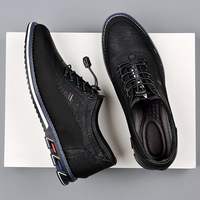 Chaussures de travail imperméables pour hommes, antidérapantes, en cuir PU, élégantes, pour le bureau, confortables, résistantes, toutes saisons