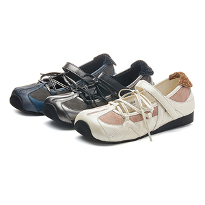Zapatos de Primavera/Verano de Primera Calidad para Mujer, Diseño con Lazo, Punta Cuadrada, Estilo Coreano, Casuales, Transpirables, de Cuero Genuino con Amortiguación - Product Image 2