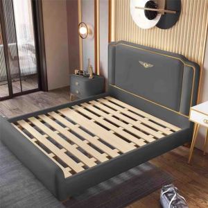 Lit king size en métal de style moderne, cadre en bois massif, fabriqué en Chine, 180x200, sans matelas - Product Image 6