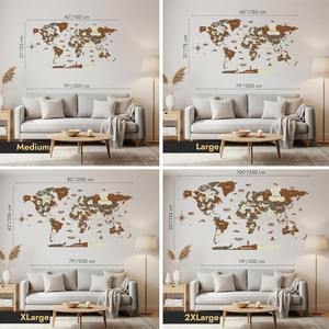 Mondes colorés, carte <span class=keywords><strong>du</strong></span> <span class=keywords><strong>monde</strong></span> en bois 3D multicouche - Product Image 6