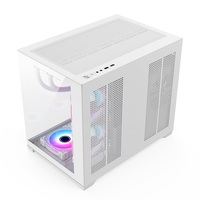 Boîtier de jeu pour armoire d'ordinateur Cube large Rgb Pc Parts Mid Atx Pc Case With Tempered Glass Wide Body and Strip