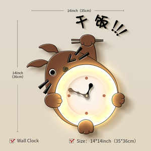 Sáng Tạo Totoro Phim Hoạt Hình Treo Tường Đồng Hồ Cho Nhà Sử Dụng Im Lặng Kem Phong Cách Phòng Khách Và Phòng Ăn Đồng Hồ Máy Lấy Cảm hứng - Product Image 6
