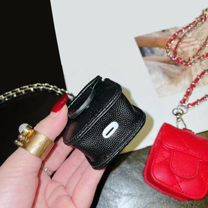 Tschick <span class=keywords><strong>airpods</strong></span> กระเป๋าหนังคล้องคอขนาดเล็กแบบเย็บเองเหมาะสำหรับ1 2 Pro <span class=keywords><strong>airpods</strong></span> เคสหูฟังไร้สายบลูทูธ - Product Image 4