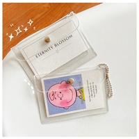 Porte-cartes en PVC transparent personnalisé avec fermeture à bouton pour cartes d'identité, cartes de crédit et cartes de visite