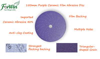 Disque abrasif en céramique de qualité 737U, 150 mm, violet, à fixation auto-agrippante, pour ponçage propre Cyclone Hole