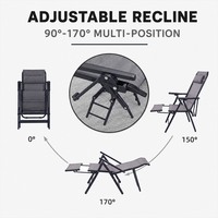 Chaise pliante d'extérieur, chaise de plage, chaise de camping, chaise de patio, chaise de pêche, chaise longue, fauteuil inclinable - Design moderne en aluminium