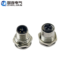 IP67 M12 t mã 2 + PE Kết nối không thấm nước hàn PCB bảng điều chỉnh núi tín hiệu Nam Nữ cắm ổ cắm M12 kết nối - Product Image 1