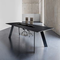 Bureau de réunion de luxe haut de gamme au design moderne, table de conférence en bois pour 8/10/12/16 personnes, pour salle de réunion de conseil d'administration