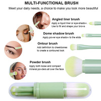 Haute qualité 4-en-1 luxe poils synthétiques naturels cheveux pinceaux de maquillage ensemble télescopique visage cosmétique poudre fard à paupières brosse