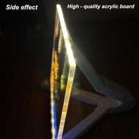 Support en Acrylique LED Veilleuse Créative Tableau à Dessin pour Enfants Message Effaçable Écriture Couleur Chaude Note Tactile Cadeau pour Chambre et Maison