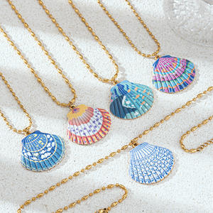 CE-Zertifizierung Valentinstag-Geschenk Nicht Verblassende Edelstahl-Halskette mit Strukturiertem Gehäuse und Farbmustern - Product Image 3