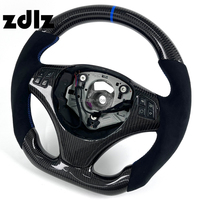 Volant personnalisé en cuir suédé et fibre de carbone pour BMW E90 E91 E92 E93 M3 E82 E87 E88 Série 3 Série 1 Intérieur de voiture