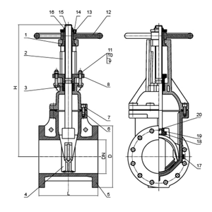 Válvula de Compuerta Genuina de 2-12 Pulgadas con Cuña Resiliente, Válvula de Compuerta OS&Y con Extremo Bridado, Válvula de Acero Fundido de Hierro Dúctil - Product Image 2