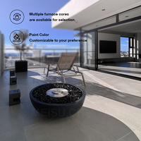 MEISU.CH Brasero de jardin autoportant rond pour villa, foyer extérieur 1600 mm, compatible bois/gaz/alcool