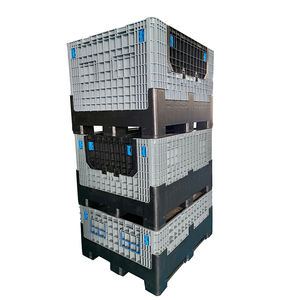 Lojistik depolama taşıma için <span class=keywords><strong>1.2m</strong></span> * <span class=keywords><strong>1.0m</strong></span> büyük güçlü endüstriyel katlanabilir plastik palet kutusu istiflenebilir delikli yapı - Product Image 1
