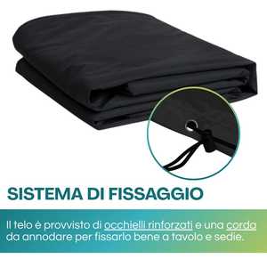 Housse de protection pour mobilier d'extérieur 165x140x90 cm en polyester 210D pour table et 4 chaises, idéale pour le jardin - Product Image 3