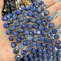 Perles plates hexagrammes à facettes de 10 mm, perles semi-précieuses en forme de pièce de monnaie, perles plates en forme de disque, perles de pierres précieuses micro-taillées éblouissantes