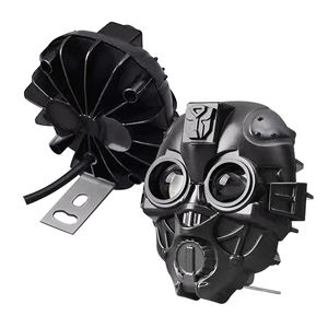 Feux de moto LED Skull 12V~24V 6000K, double couleur blanc/jaune, phare antibrouillard, feux de conduite MINI à 3 lentilles - Product Image 6