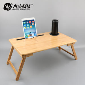 Mesa Plegable para Portátil Samexi de Bambú, Diseño de Trípode, Tamaño Pequeño/Mediano, Escritorio Plegable para Cama o Dormitorio - Product Image 5