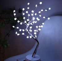 Lampu pohon LED untuk dekorasi ruang meja dekorasi Natal tanaman dalam ruangan lampu pohon pohon Willow