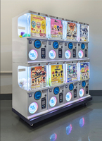 Machine distributrice populaire à monnayeur, type grue à capsules Gacha, en métal et plastique, version anglaise, pour centre commercial et salle de jeux