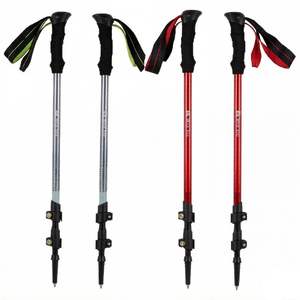 Bâtons <span class=keywords><strong>de</strong></span> randonnée légers, bâtons <span class=keywords><strong>de</strong></span> trekking télescopiques en 3 sections, manche en alliage <span class=keywords><strong>d</strong></span>'aluminium, pointes en acier tungstène, portables pour le <span class=keywords><strong>camping</strong></span> et l'escalade - Product Image 1