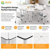 Table de réunion modulable triangulaire et trapézoïdale pour bureau et école, design épuré