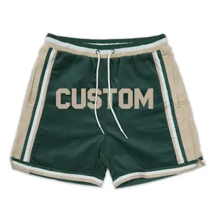 Custom logo mens good quality zipper pockets elastic eyelet waist embroidery vintage corduroy shorts